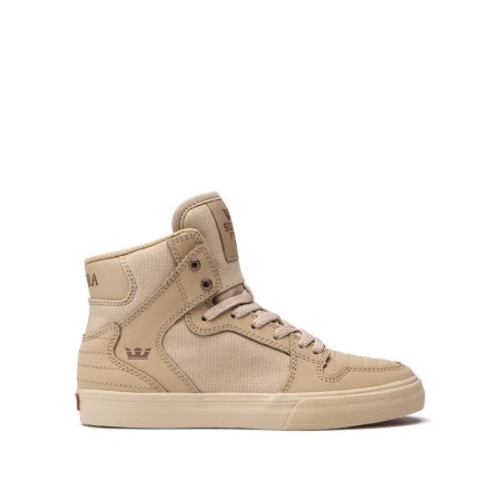 Supra Vaider Kids High Tops Shoes Cream UK 96HVJ